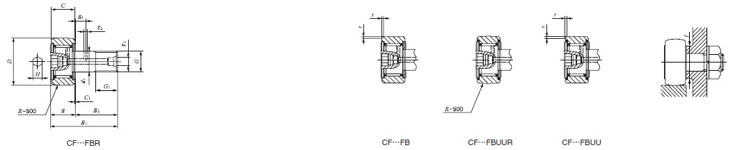 IKO 螺栓型滚轮滚针轴承CF12FBUUR样本图片
